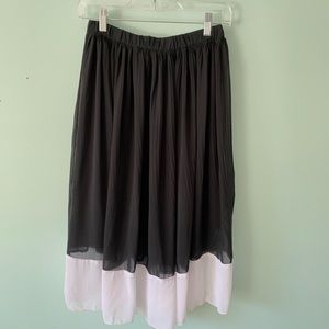 Black Chiffon Midi Skirt